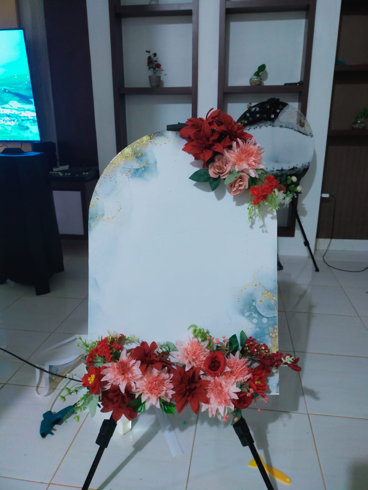 Marble Putih Biru